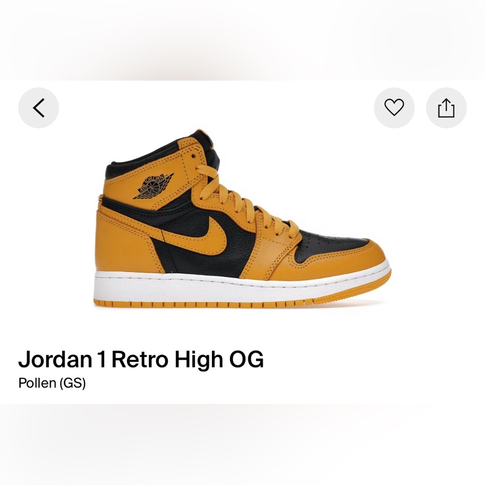 Air Jordan 1 Retro High OG GS ‘Pollen’ (Size 5.0Y/6.5W) 575441-701